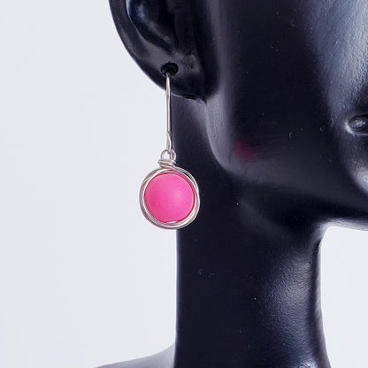 Pink Wire Wrapped Earrings