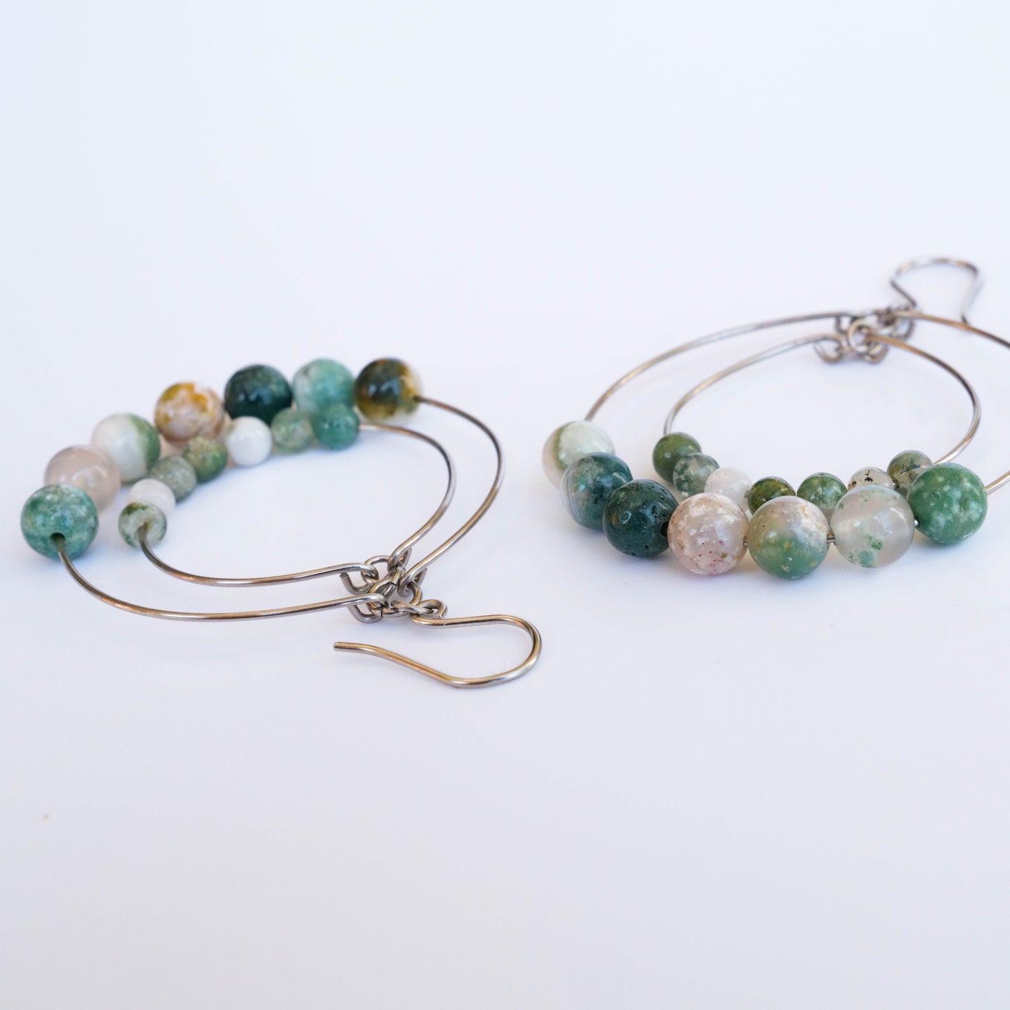 Double Hoop Beaded Earrings