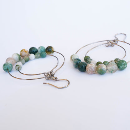 Double Hoop Beaded Earrings