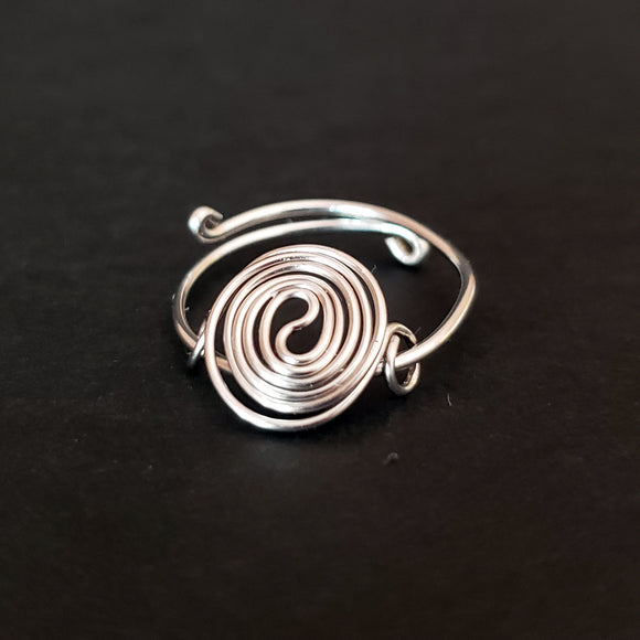 Adjustable Fidget Spiral Wirework Ring - Finger or Toe Size