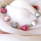 Spiral Wire Wrapped Caged Bead Bracelet