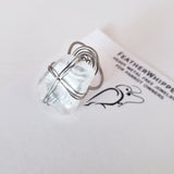 Chunky Natural Quarts Wire Wrapped Ring