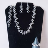 parrot safe jewelry, food grade stainless steel chain, handmade in the 'Forget Me Knot" chainmaille weave