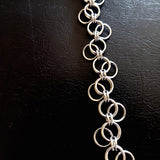 parrot safe jewelry, food grade stainless steel chain, handmade in the 'Forget Me Knot" chainmaille weave