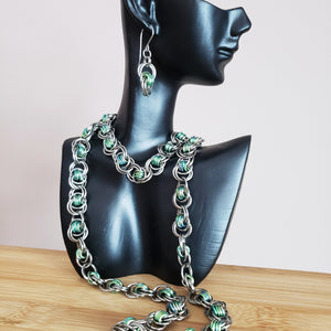 Oatie's Weave Chainmaille Necklace, Bracelet & Earring Set