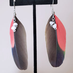 Parrot feather earrings clearance