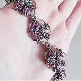 Small 5 Petal Celtic Flower Chainmaille Bracelet